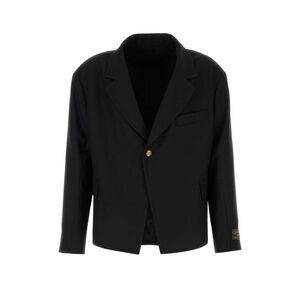Willy Chavarria Men Black Wool Oversize Blazer